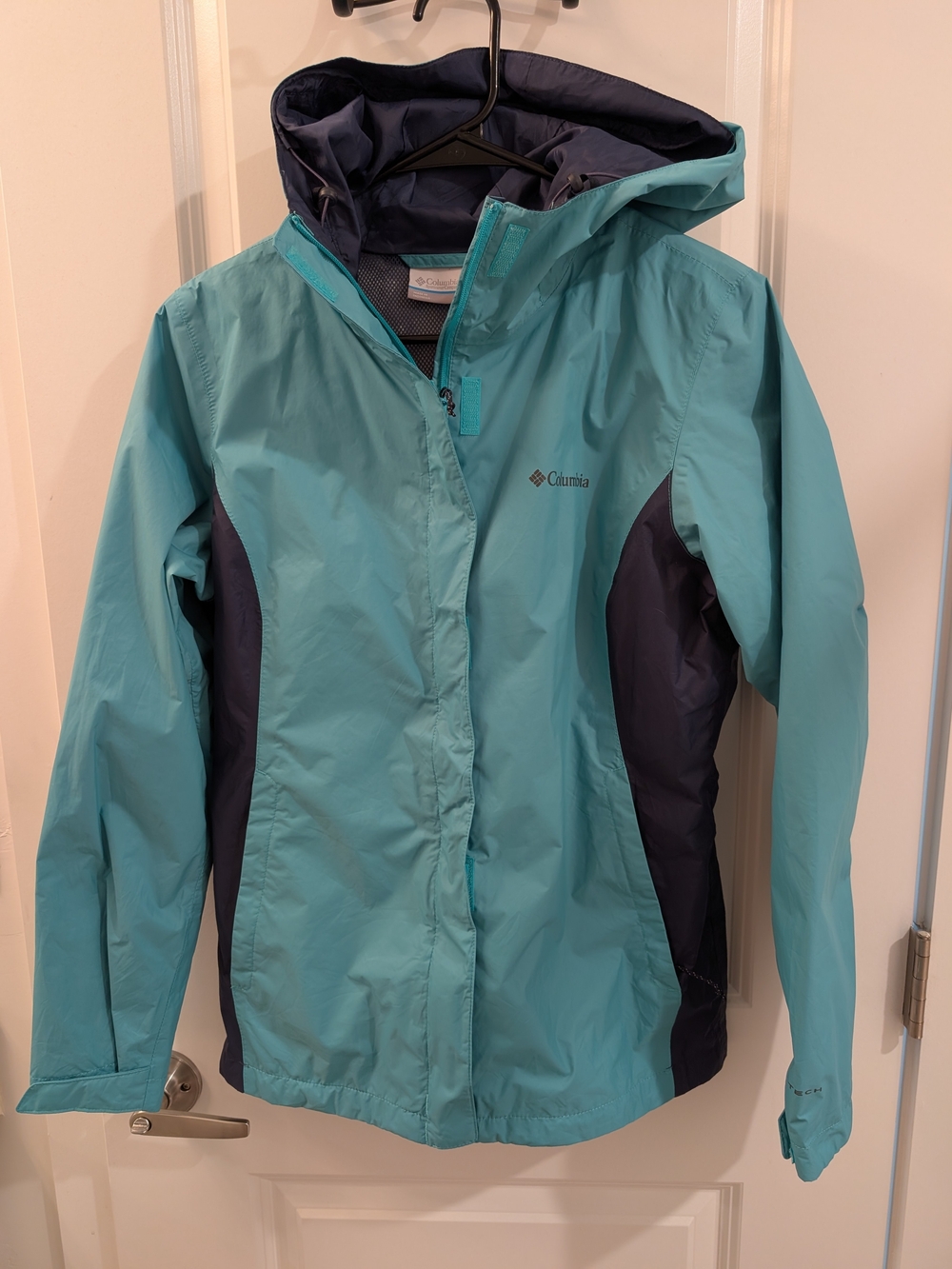Women's Columbia Teal and Navy Arcadia II Rain Jacket